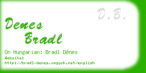 denes bradl business card